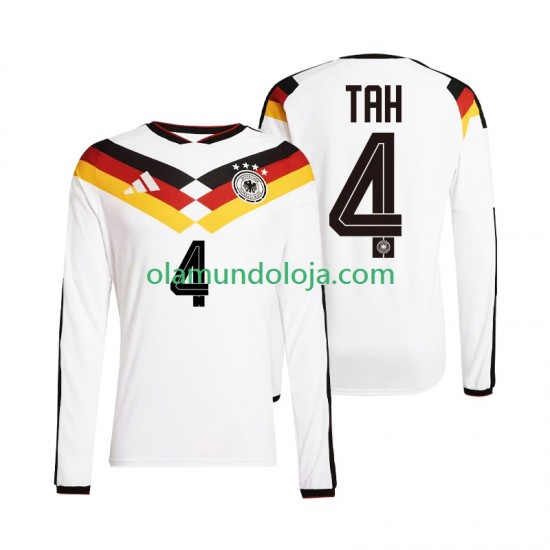 Camisola Alemanha Jonathan Tah 4 Homem Equipamento Primeiro Copa do Mundo 2026 Manga Comprida